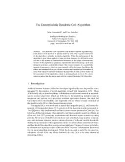 The Deterministic Dendritic Cell Algorithm