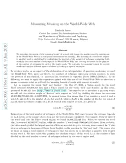 Measuring Meaning on the World-Wide Web