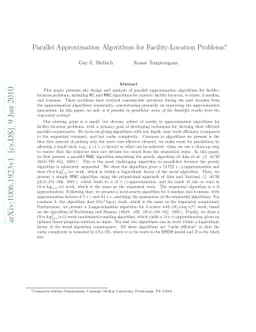 Parallel Approximation Algorithms for Facility-Location Problems