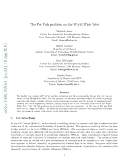 The Pet-Fish problem on the World-Wide Web