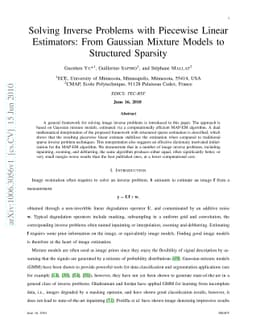 Solving Inverse Problems with Piecewise Linear Estimators: From Gaussian
  Mixture Models to Structured Sparsity