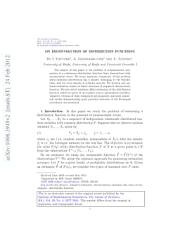 On deconvolution of distribution functions