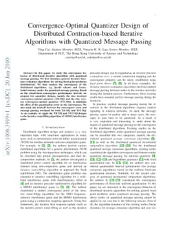 Convergence-Optimal Quantizer Design of Distributed Contraction-based
  Iterative Algorithms with Quantized Message Passing
