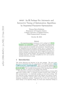SPOT: An R Package For Automatic and Interactive Tuning of Optimization
  Algorithms by Sequential Parameter Optimization