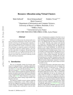 Resource Allocation using Virtual Clusters