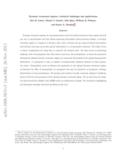 Statistical Inference in Dynamic Treatment Regimes