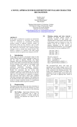 A novel approach for handwritten Devnagari character recognition