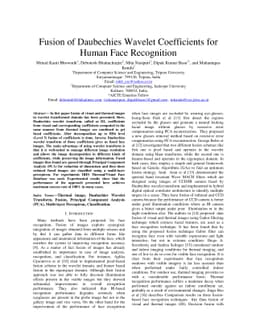 Fusion of Daubechies Wavelet Coefficients for Human Face Recognition