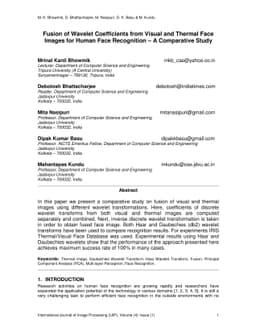 Fusion of Wavelet Coefficients from Visual and Thermal Face Images for
  Human Face Recognition - A Comparative Study