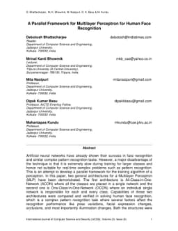 A Parallel Framework for Multilayer Perceptron for Human Face
  Recognition