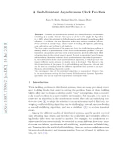 A Fault-Resistant Asynchronous Clock Function