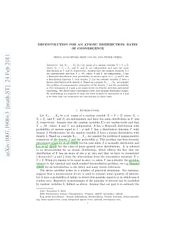 Deconvolution for an atomic distribution: rates of convergence