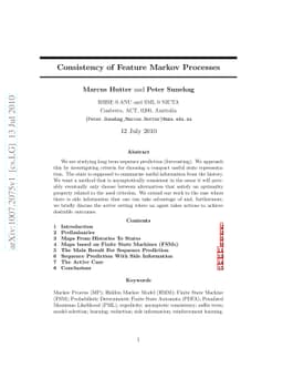 Consistency of Feature Markov Processes