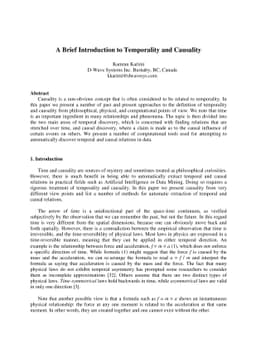 A Brief Introduction to Temporality and Causality