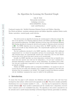 An Algorithm for Learning the Essential Graph
