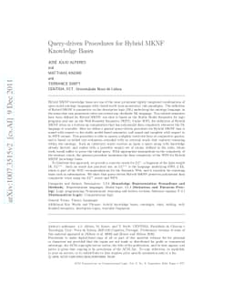 Query-driven Procedures for Hybrid MKNF Knowledge Bases