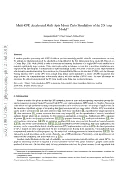 Multi-GPU Accelerated Multi-Spin Monte Carlo Simulations of the 2D Ising
  Model