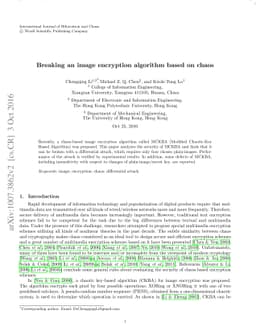 Breaking an image encryption algorithm based on chaos