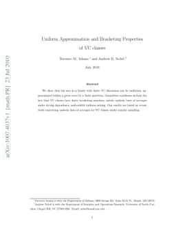 Uniform Approximation and Bracketing Properties of VC classes