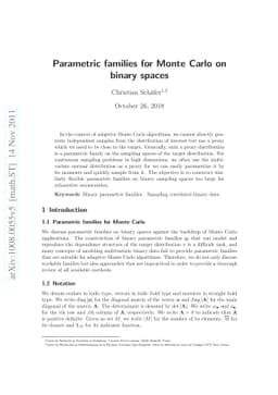 Parametric families on large binary spaces
