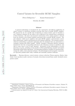 Control Variates for Reversible MCMC Samplers