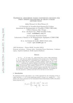 Empirical Likelihood based Confidence Regions for first order parameters
  of a heavy tailed distribution