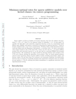 Minimax-optimal rates for sparse additive models over kernel classes via
  convex programming