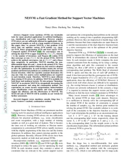 NESVM: a Fast Gradient Method for Support Vector Machines