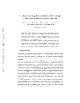 Machine learning for constraint solver design -- A case study for the
  alldifferent constraint