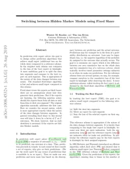 Switching between Hidden Markov Models using Fixed Share