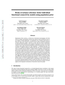Brain covariance selection: better individual functional connectivity
  models using population prior