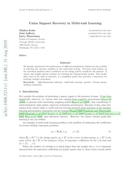 Union Support Recovery in Multi-task Learning