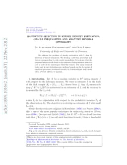 Bandwidth selection in kernel density estimation: Oracle inequalities
  and adaptive minimax optimality
