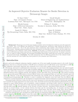 An Improved Objective Evaluation Measure for Border Detection in
  Dermoscopy Images