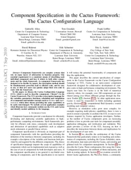 Component Specification in the Cactus Framework: The Cactus
  Configuration Language