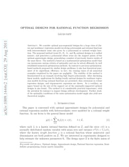 Optimal designs for rational function regression