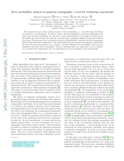 Error probability analysis in quantum tomography: a tool for evaluating
  experiments