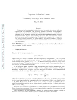 Bayesian Adaptive Lasso