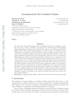 Learning Latent Tree Graphical Models