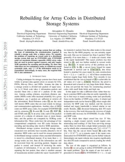 Rebuilding for Array Codes in Distributed Storage Systems