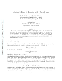 Optimistic Rates for Learning with a Smooth Loss