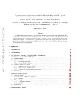 Approximate Inference and Stochastic Optimal Control