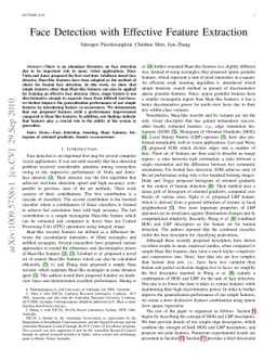 Face Detection with Effective Feature Extraction