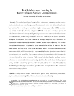 Fast Reinforcement Learning for Energy-Efficient Wireless Communications