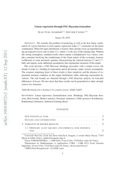 Linear regression through PAC-Bayesian truncation