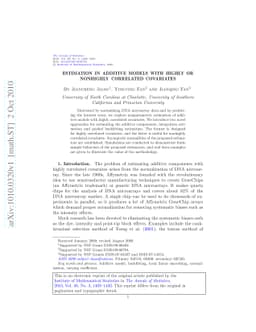 Estimation in additive models with highly or nonhighly correlated
  covariates