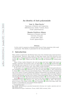 An identity of Jack polynomials