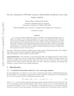On the consistency of Fréchet means in deformable models for curve and
  image analysis