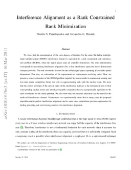 Interference Alignment as a Rank Constrained Rank Minimization