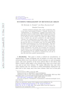 Successive normalization of rectangular arrays